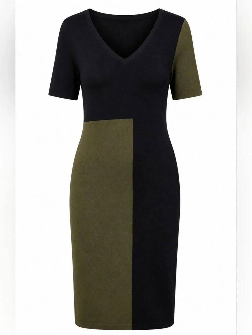 $150 COS Colorblock Knit Midi Shift Dress